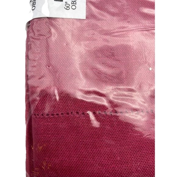 Lyric Hemstitch Berry Cotton Enhanced 60" x 104" Oblong Tablecloth - Picture 5 of 7